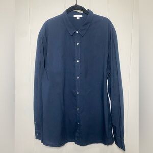 James Perse Deep Blue Casual Button Down Shirt